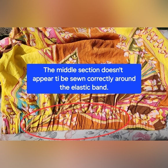 MEDIUM HAUTE HIPPIE faux wrap yellow floral boho collar crop shirt pullover - Picture 6 of 16